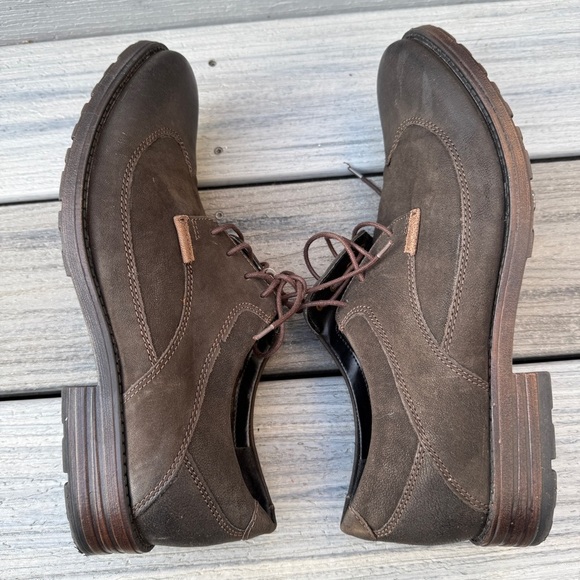 Clarks Denton Dane Dark Brown Leather Wingtip Oxfords Size 10M - Picture 11 of 15